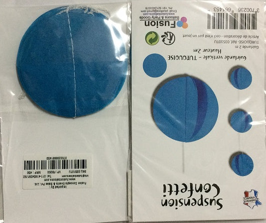 Party Balloon River Blue Round Paper Garland