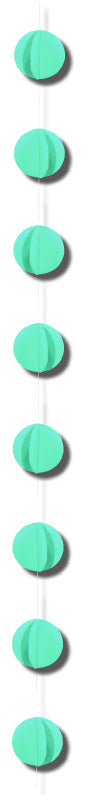 Party Balloon Turquise Round Paper Garland - 2M  