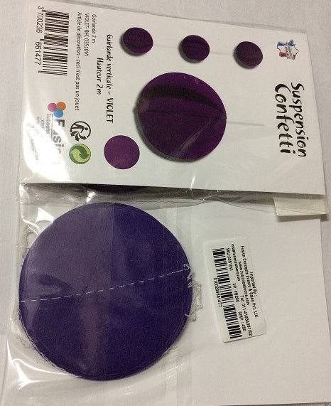 Party Balloon Voilet Round Paper Garland 