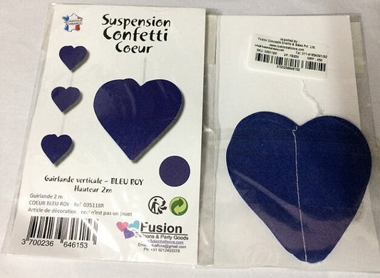 Party Balloons Blue Heart Paper Garland 2M