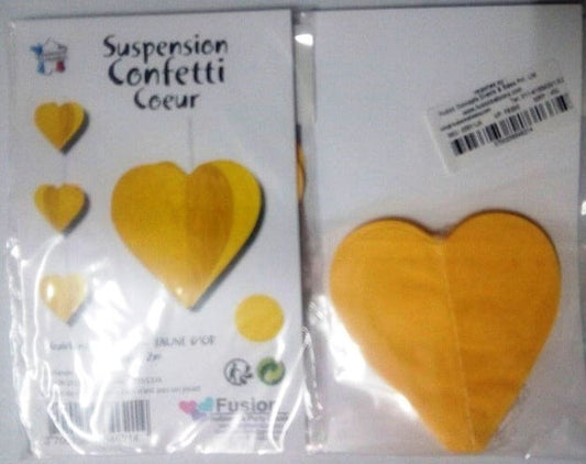 Party Balloons Bright Yellow Heart Paper Garland 2M