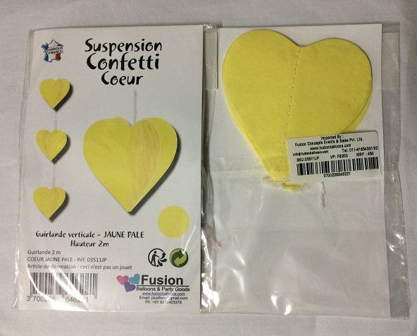 Party Balloons Light Gold Heart Paper Garland 2M