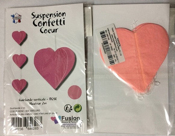 Party Balloons Baby Pink Heart Paper Garland 2M