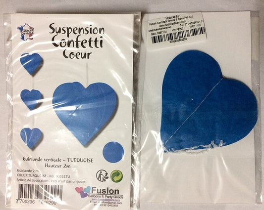 Party Balloon River Blue Heart Paper Garland 2M