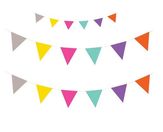 Party Balloons Flag Multicolor Paper Garland 