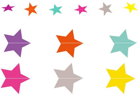 Party Balloons Star Multicolor Paper Garland 