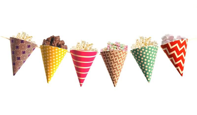 Party Balloon Cone Multicolor Paper Garland 2.5 M