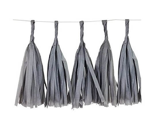 Party Balloon Grey Papper Tassels Garland 