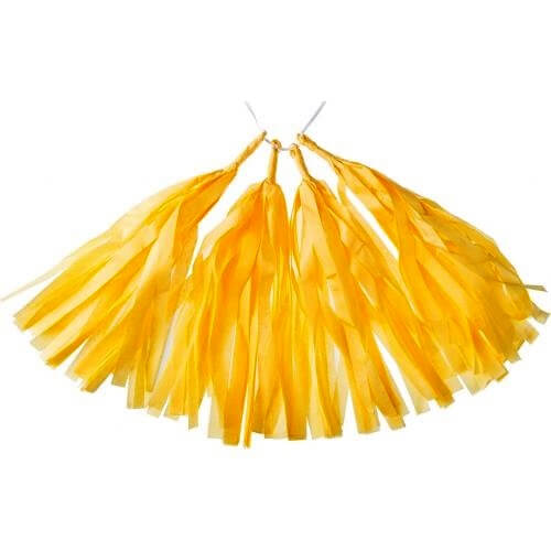 Party Balloons Bright Yellow Paper Tassels Garland