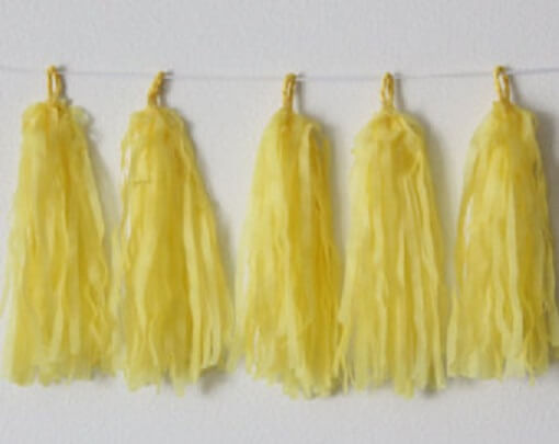Party Balloons Lite Yellow Papper Tassels Garland