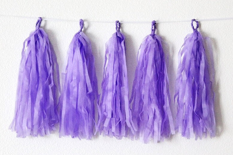 Party Balloons  Lilac Papper Tassels Garland 