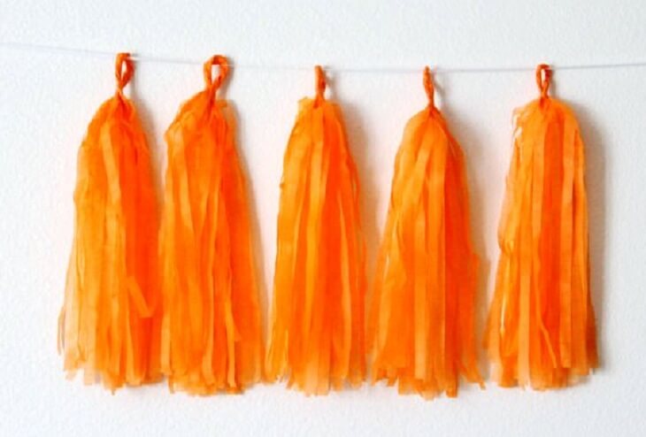 Party Balloons Orange Papper Tassels Garland