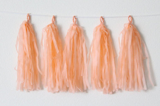 Party Balloons Peach Green Papper Tassels Garland