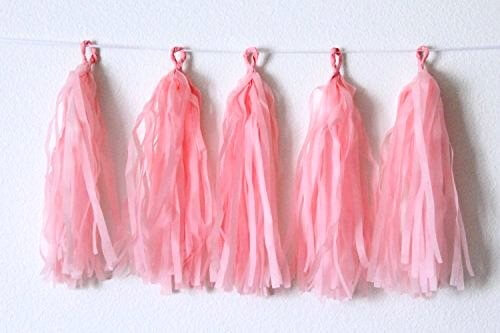 Party Balloons Baby Pink Papper Tassels Garland