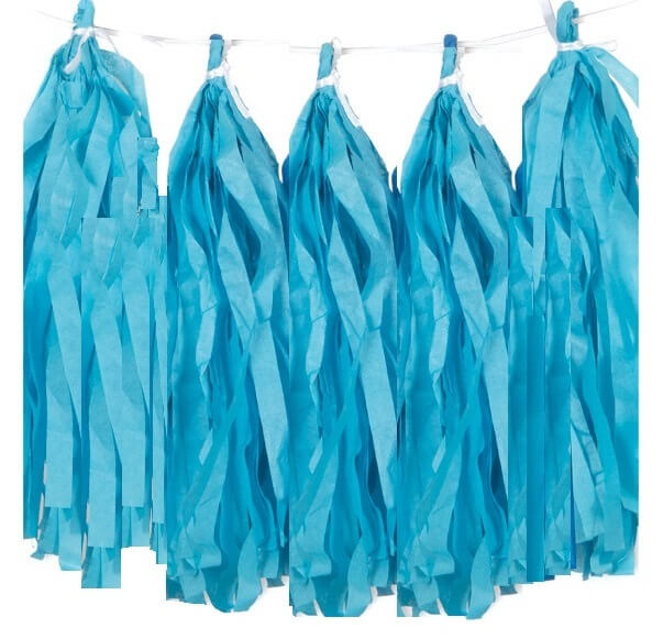 Party Balloon River Blue Papper Tassels Garland