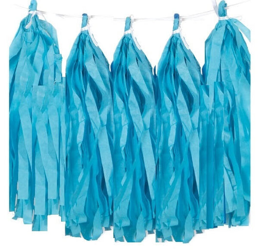 Party Balloon River Blue Papper Tassels Garland