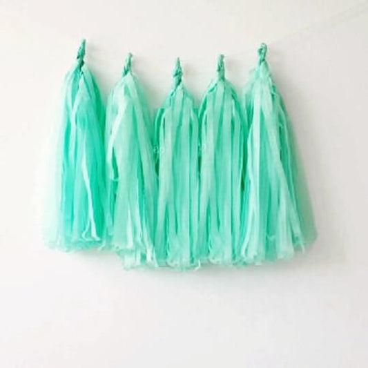 Party Balloons Turquise Green Papper Tassels Garland