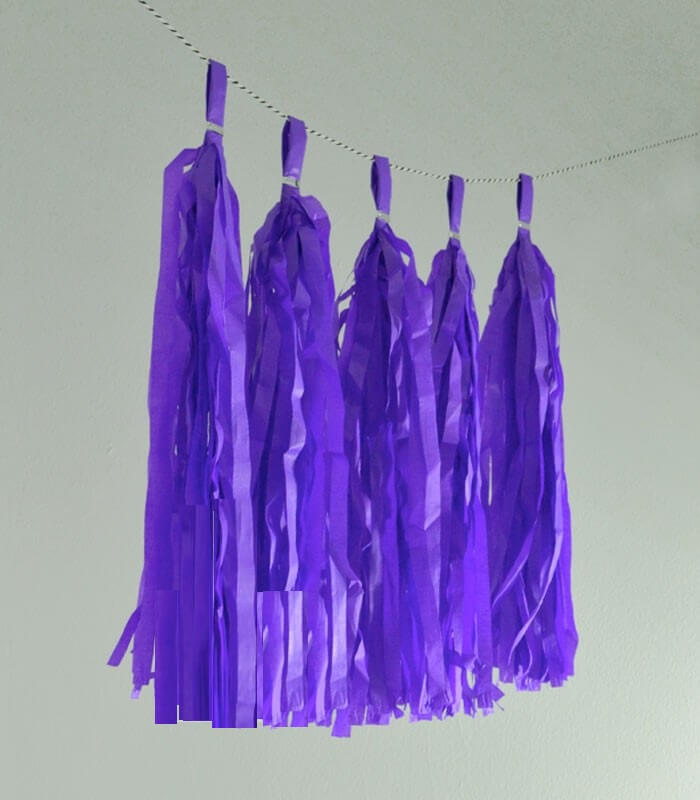 Party Balloon Voilet Papper Tassels Garland 