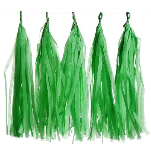 Apple Green Papper Tassels Garland 5Ct.