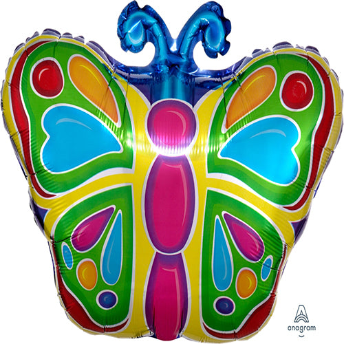 Party Balloon 18 Shape Xl Bright Butterfly S50