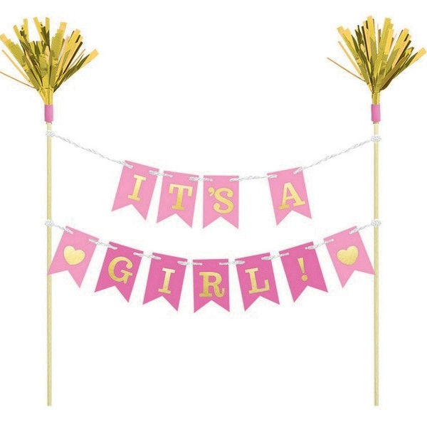 CAKE PICK IT'S A GIRL CAKE TOPPER