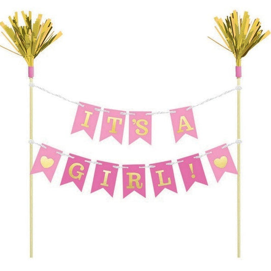 CAKE PICK IT'S A GIRL CAKE TOPPER