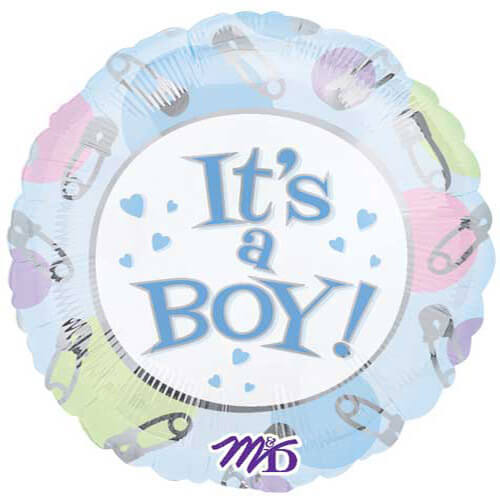 Party Balloon 9" Its A Boy Dots &amp; Pins Airfilled Foil Balloon A15