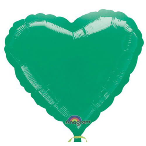 Party Balloon  Metallic Green Heart Foil Balloon 18"