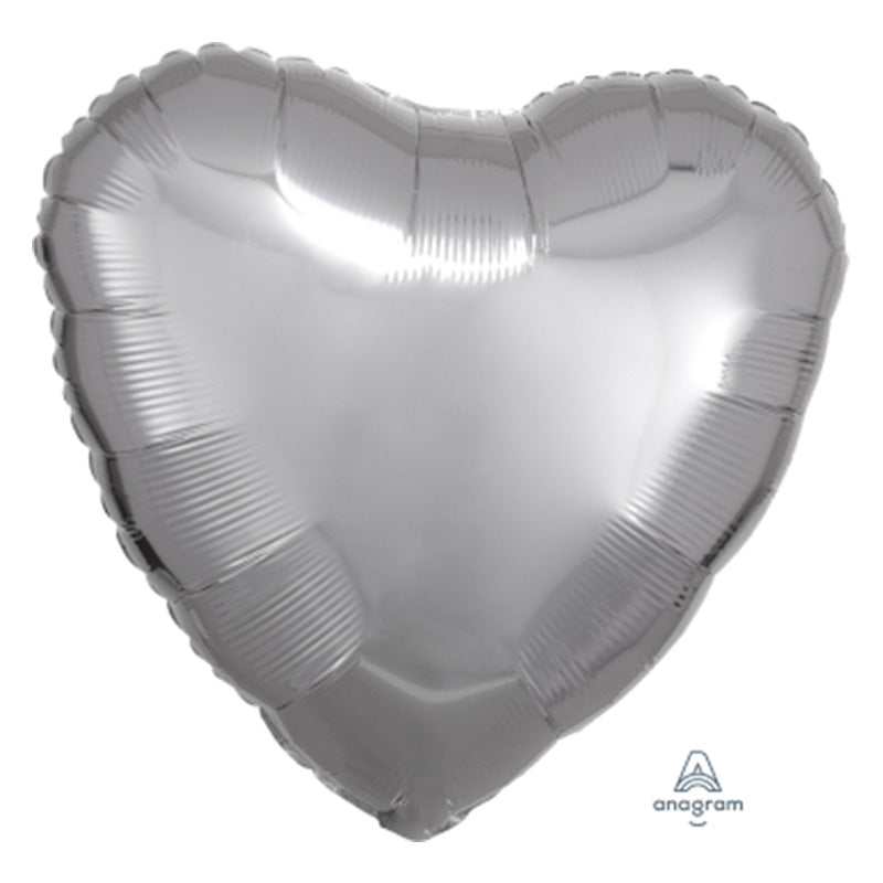 CUSTOM HEART SHAPE SILVER FOIL BALLOON  18"  