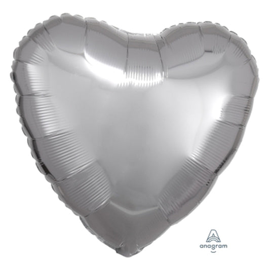 CUSTOM HEART SHAPE SILVER FOIL BALLOON  18"  