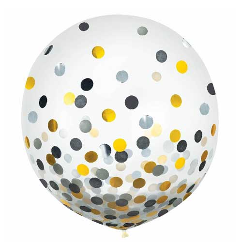 CNF 2CT 24IN LATEX BALLOONS  / BLACK , BLUE  , STEEL , GOLD