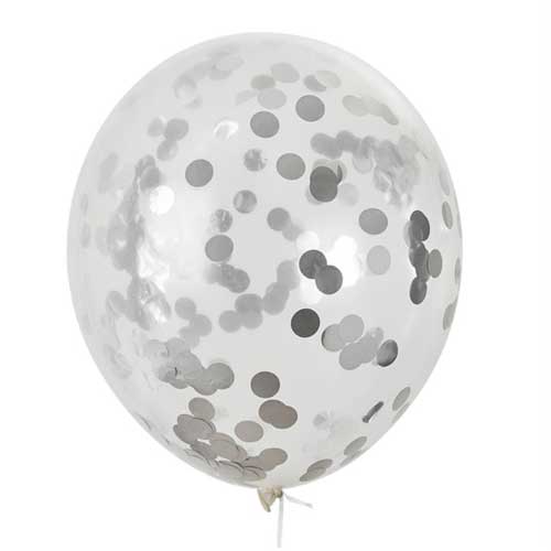 2CT 24IN CNFTI SILVER  FL BALLOONS