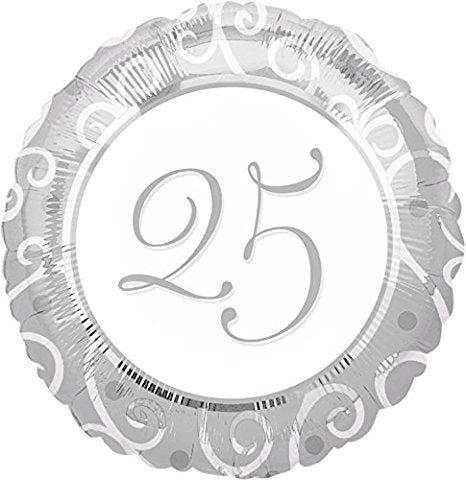 Party Balloon  25th Anniversary 18" Foil Balloon 