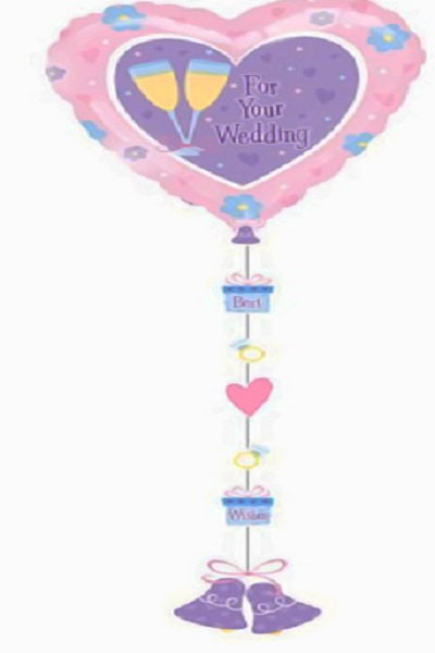 For Your  Wedding Pink Heart 24" Foil Balloon 