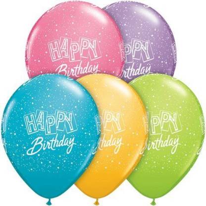 Party Balloon 11" Happy Birthday Confetti Latex Balloon-50CT