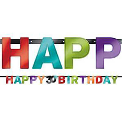 Party Balloon 30th Birthday Letter Banner