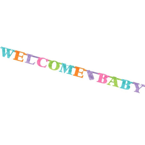 Party Balloons Banner Welcome Baby 12 Feet Letter
