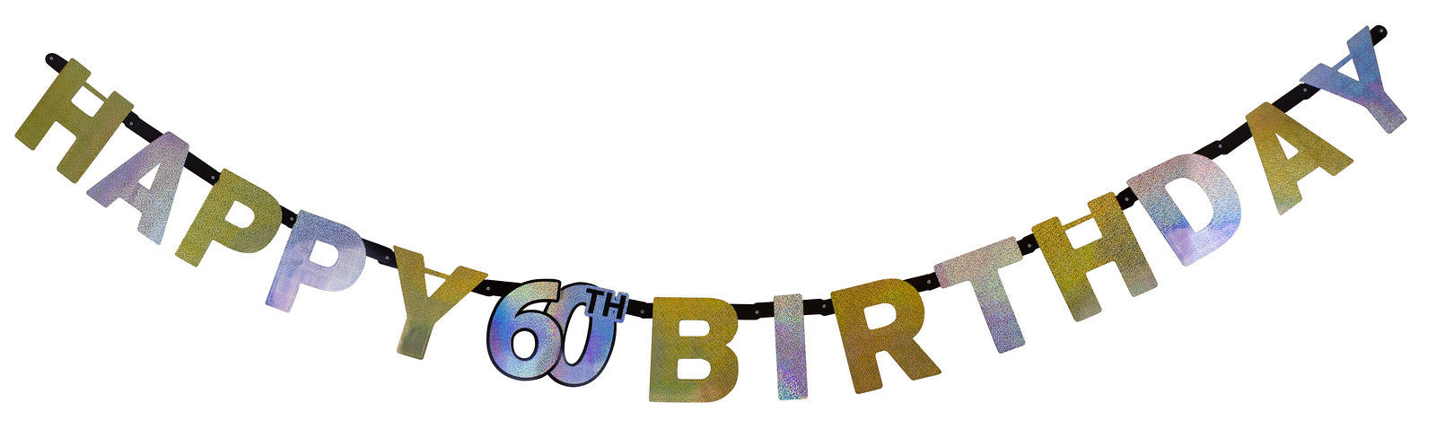 Party Balloon Age 60 Prismatic Letter Banner 