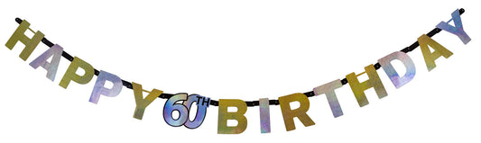 Party Balloon Age 60 Prismatic Letter Banner 