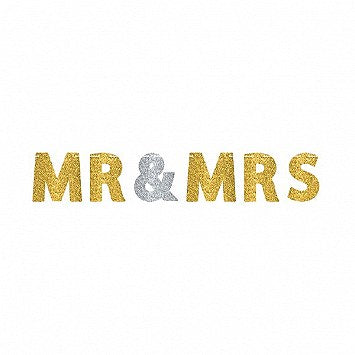 Party Balloon Mr. &amp; Mrs. Gliter Banner 