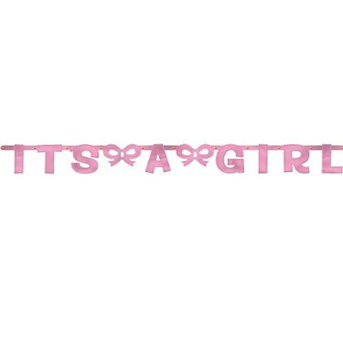Party Balloon Large Foil Letter Baby Girl 7 Feet Banner 