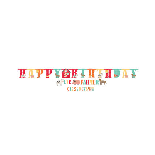 LETTER BANNER KT PRSNLZ BARNYARD BDAY