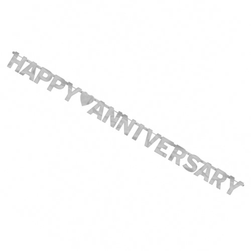 Party Balloon Letter Large Happy Anniversary Silver 7 Feet Banner 