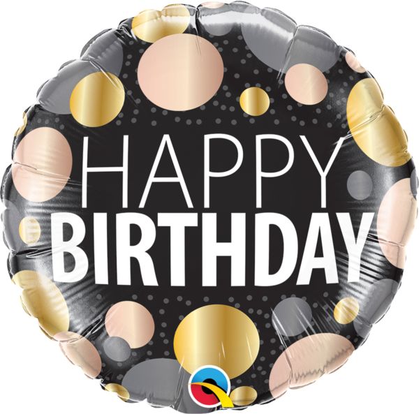 Happy Birthday Black 18" foil Balloon 
