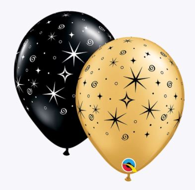 Party Balloon 11" Sparkles & Swirls Latex Balloon-50CT