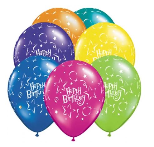 Party Balloon 11" Happy Birthday Star Latex Balloon Pack-50 CT