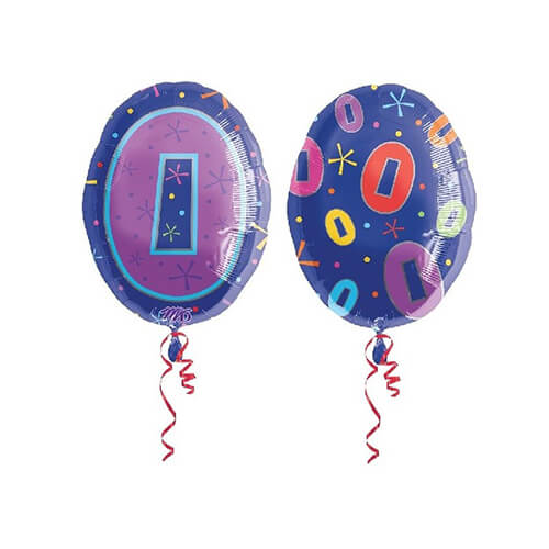 Party Balloons 18" 0 Multi-Color Foil Balloon S60