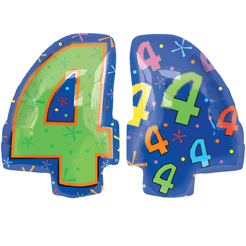 Party Balloons 4 Multi-Color Foil Balloon S60