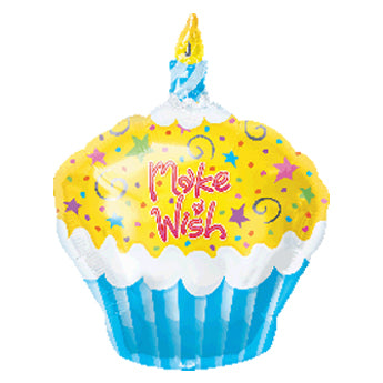 Party Helium Balloon 18" MAKE A WISH CUPCAKE-S60 1Ct 