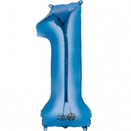 Party Balloons 1 Blue Super Shape  Foil Balloon